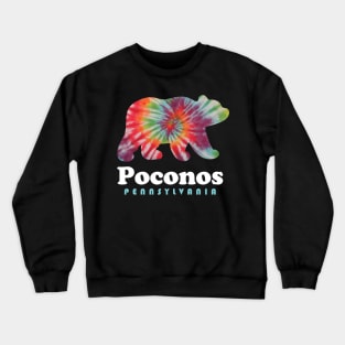 Poconos Pennsylvania Bear Tie Dye Crewneck Sweatshirt